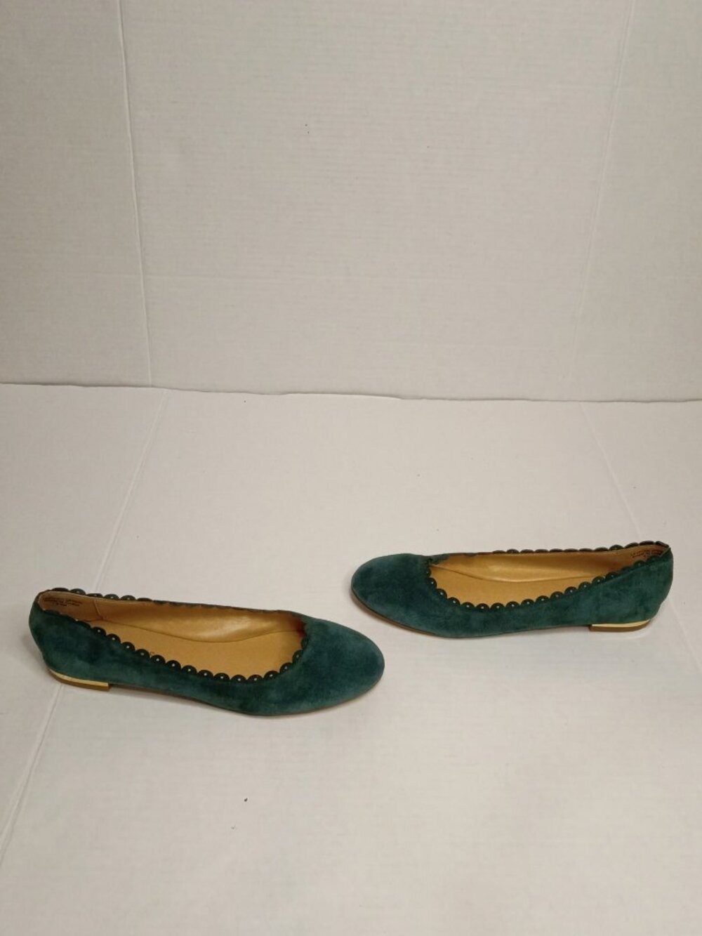 Talbots Penelope Teal Suede Scalloped Ballet Flats Size Women's 6.5M - Picture 4 of 10